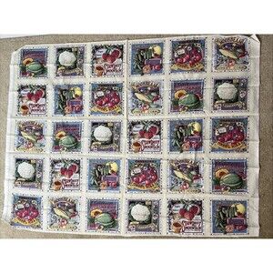 VTG Joan Kessler Secrets of the Garden 30 Blocks Panel Cotton‎ Fabric 35x45" USA